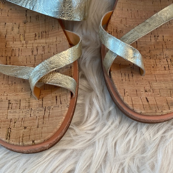Kork-Ease Belinda Leather Metallic Gold Sandals, Size 11M - Picture 11 of 17